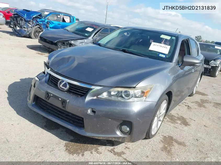 2013 Lexus Ct 200H VIN: JTHKD5BH2D2131839 Lot: 45378416