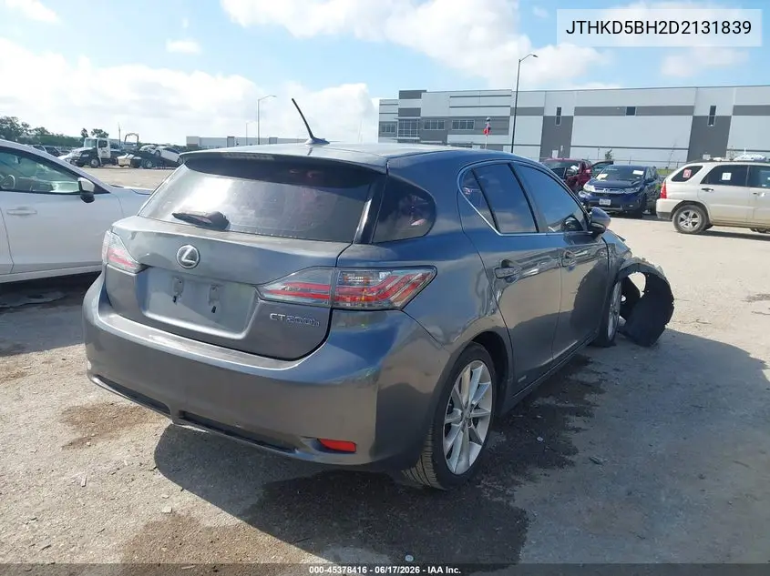 2013 Lexus Ct 200H VIN: JTHKD5BH2D2131839 Lot: 45378416