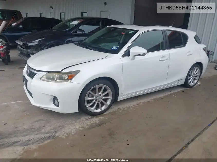 2013 Lexus Ct 200H VIN: JTHKD5BH4D2144365 Lot: 45387645