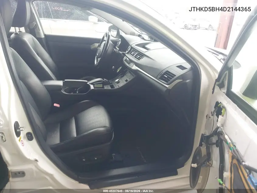 2013 Lexus Ct 200H VIN: JTHKD5BH4D2144365 Lot: 45387645
