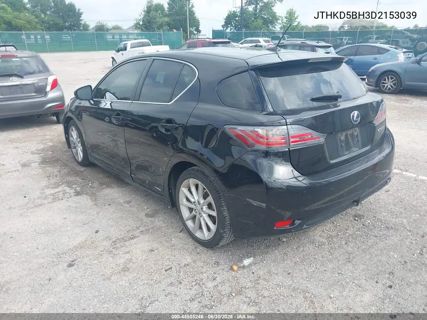 2013 Lexus Ct 200H VIN: JTHKD5BH3D2153039 Lot: 45505246