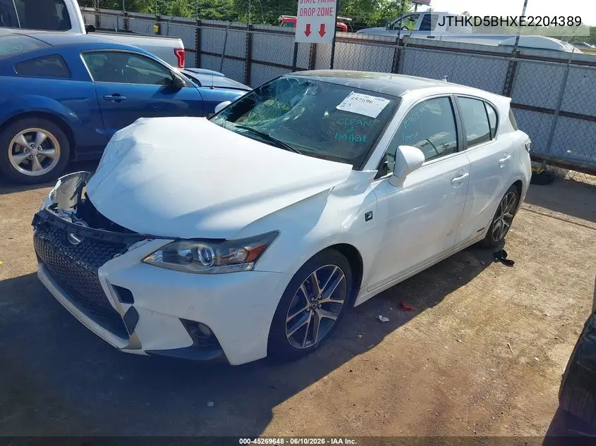 2014 Lexus Ct 200H VIN: JTHKD5BHXE2204389 Lot: 45269648