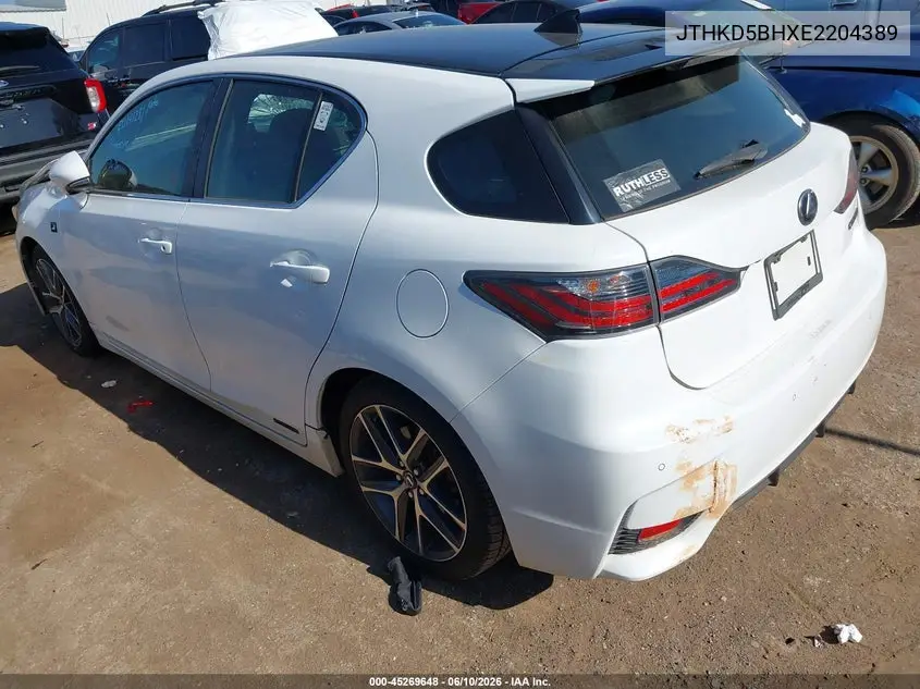 2014 Lexus Ct 200H VIN: JTHKD5BHXE2204389 Lot: 45269648