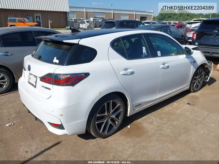2014 Lexus Ct 200H VIN: JTHKD5BHXE2204389 Lot: 45269648