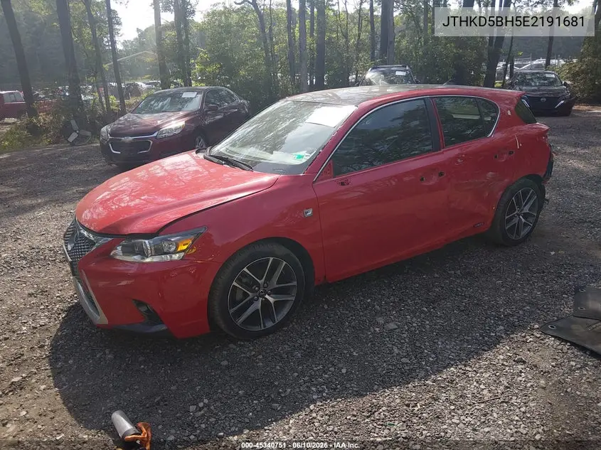 2014 Lexus Ct 200H VIN: JTHKD5BH5E2191681 Lot: 45340751