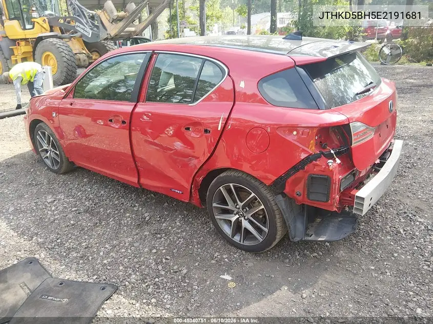 2014 Lexus Ct 200H VIN: JTHKD5BH5E2191681 Lot: 45340751