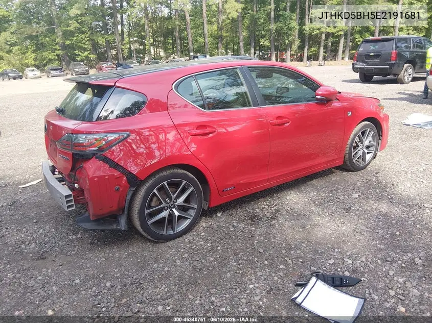 2014 Lexus Ct 200H VIN: JTHKD5BH5E2191681 Lot: 45340751