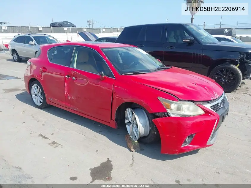 2014 Lexus Ct 200H VIN: JTHKD5BH2E2206914 Lot: 45523693