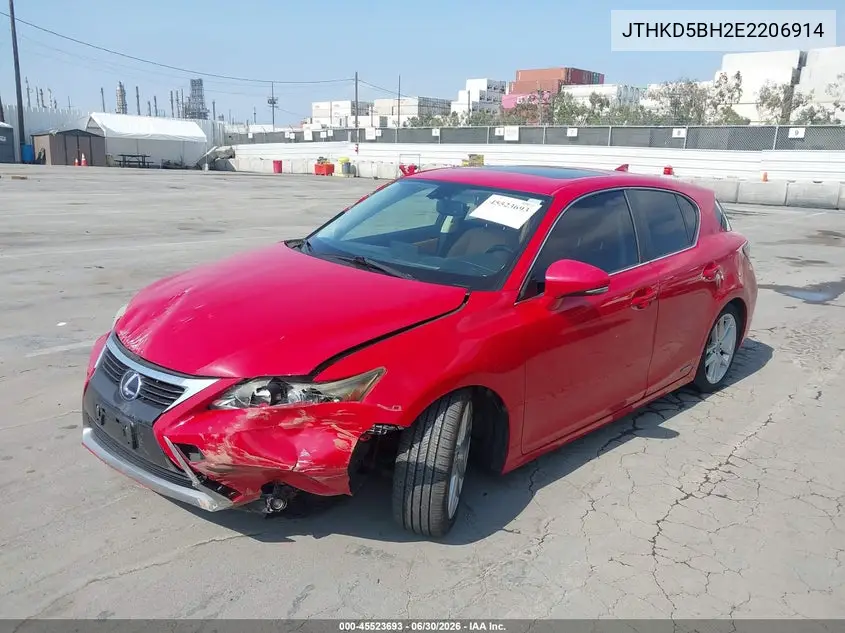 2014 Lexus Ct 200H VIN: JTHKD5BH2E2206914 Lot: 45523693