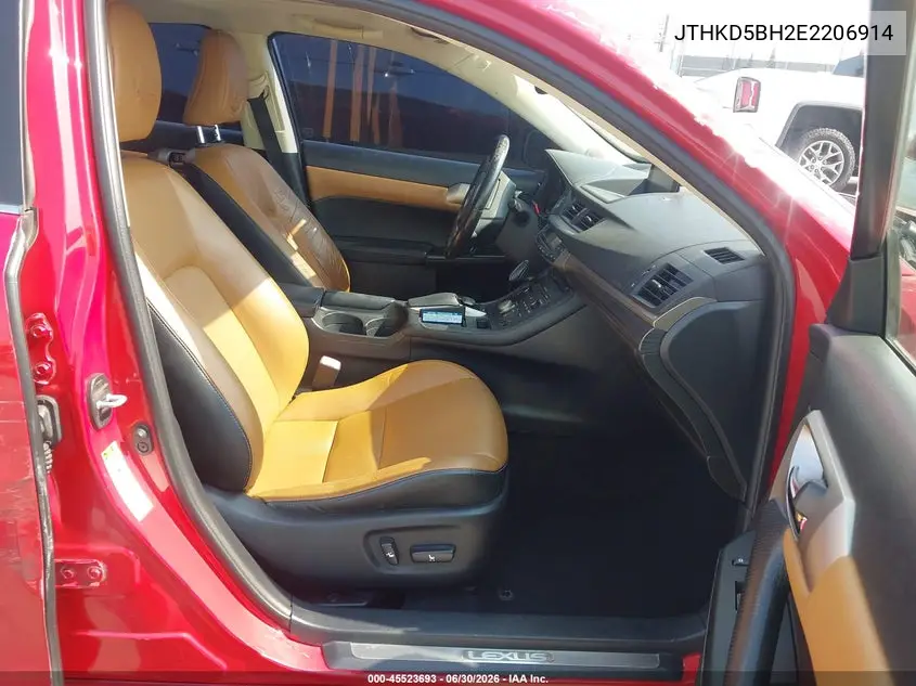 2014 Lexus Ct 200H VIN: JTHKD5BH2E2206914 Lot: 45523693