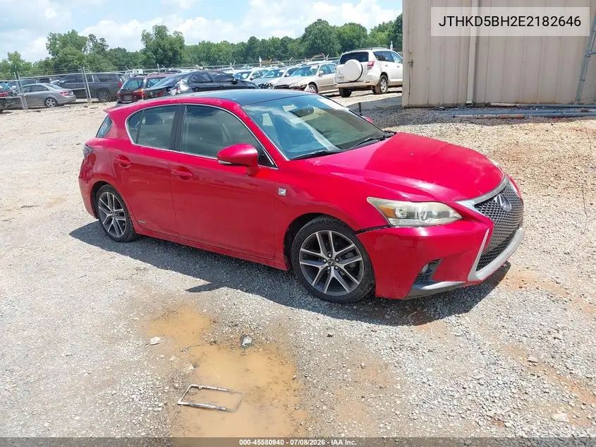 2014 Lexus Ct 200H VIN: JTHKD5BH2E2182646 Lot: 45580940