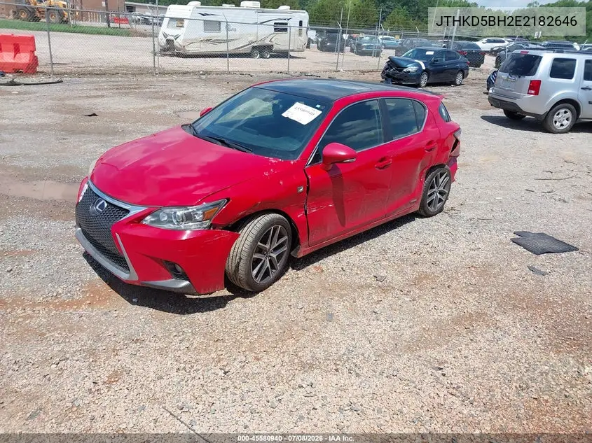 2014 Lexus Ct 200H VIN: JTHKD5BH2E2182646 Lot: 45580940