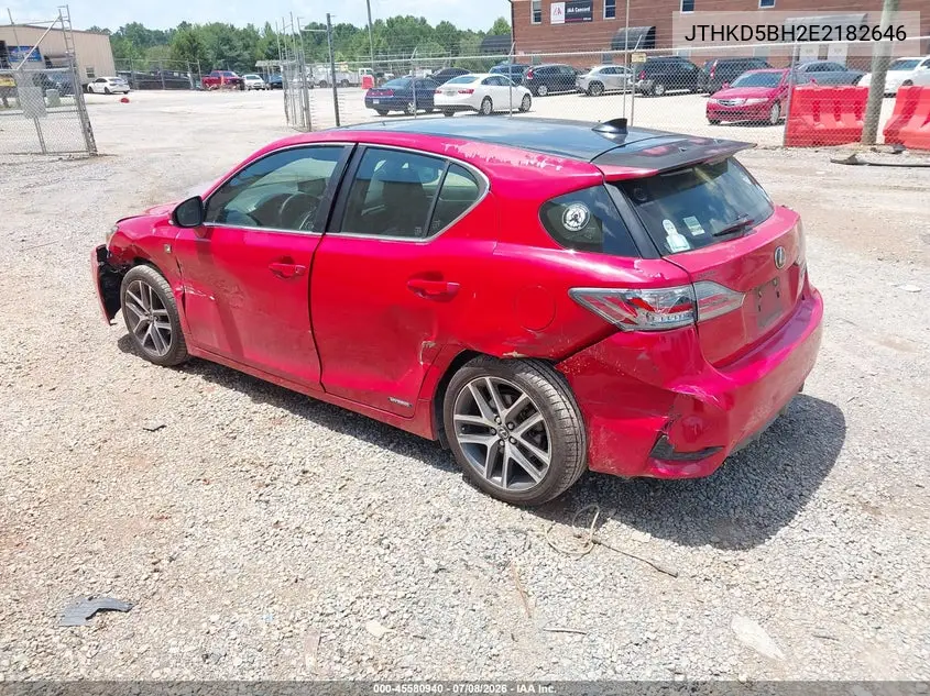 2014 Lexus Ct 200H VIN: JTHKD5BH2E2182646 Lot: 45580940