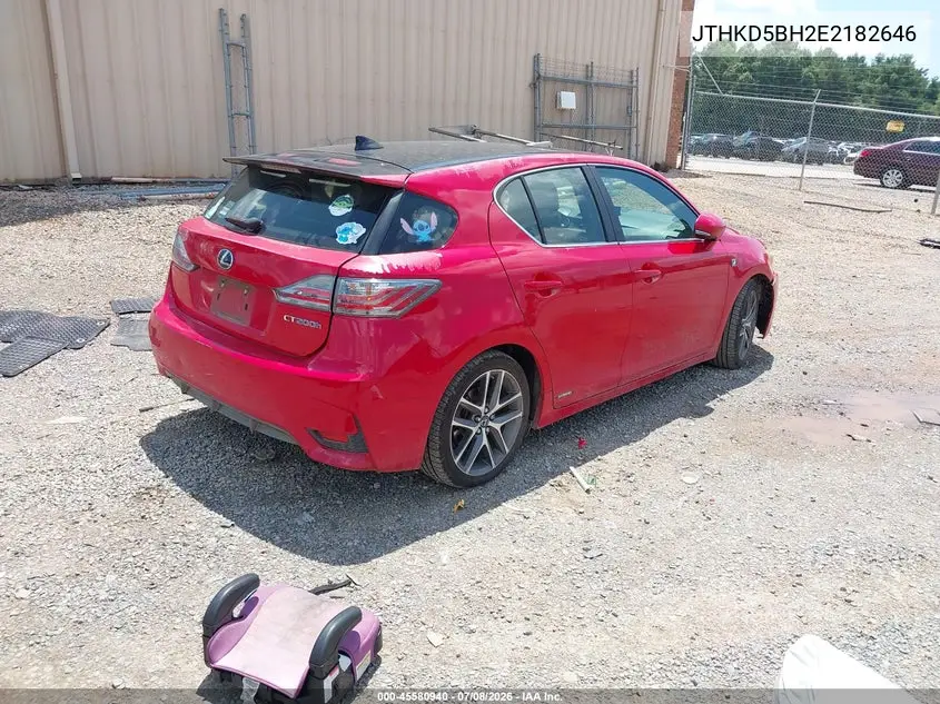 2014 Lexus Ct 200H VIN: JTHKD5BH2E2182646 Lot: 45580940