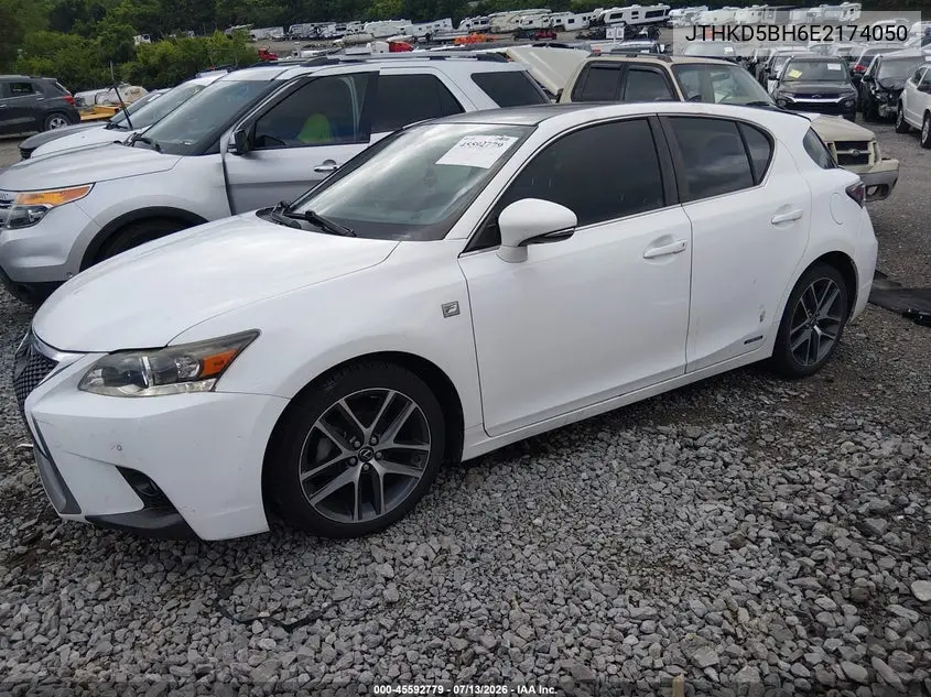 2014 Lexus Ct 200H VIN: JTHKD5BH6E2174050 Lot: 45592779