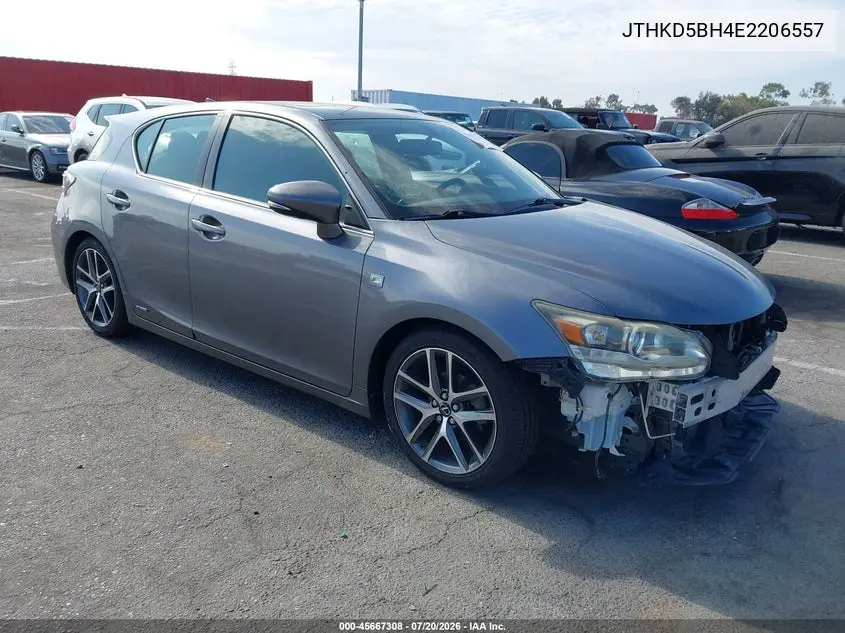 2014 Lexus Ct 200H VIN: JTHKD5BH4E2206557 Lot: 45667308