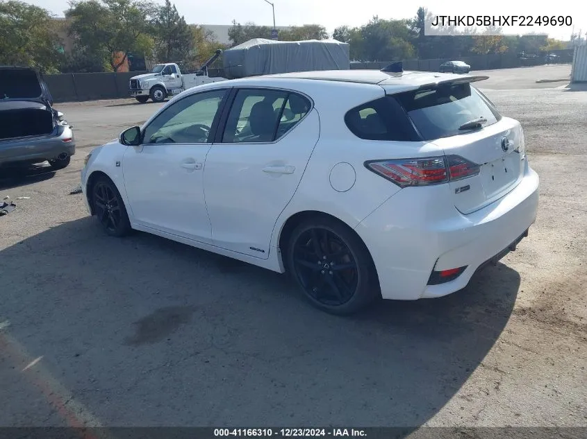 2015 Lexus Ct 200H VIN: JTHKD5BHXF2249690 Lot: 41166310
