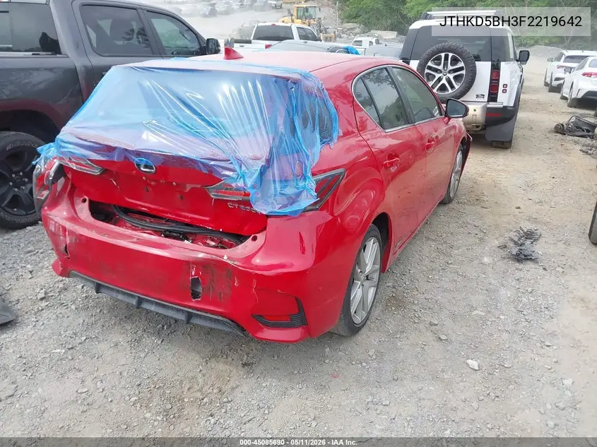 2015 Lexus Ct 200H VIN: JTHKD5BH3F2219642 Lot: 45085690