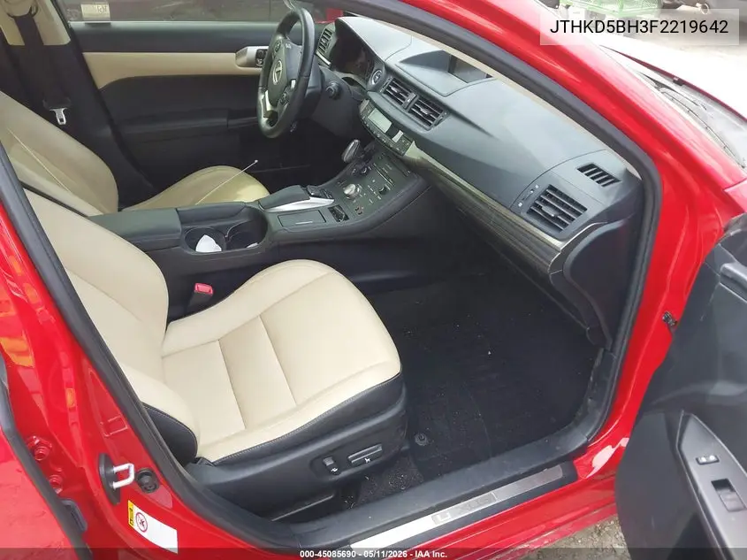 2015 Lexus Ct 200H VIN: JTHKD5BH3F2219642 Lot: 45085690