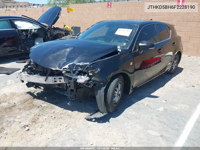 2015 Lexus Ct 200H VIN: JTHKD5BH6F2228190 Lot: 45089701