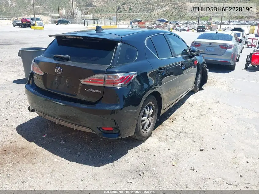 2015 Lexus Ct 200H VIN: JTHKD5BH6F2228190 Lot: 45089701