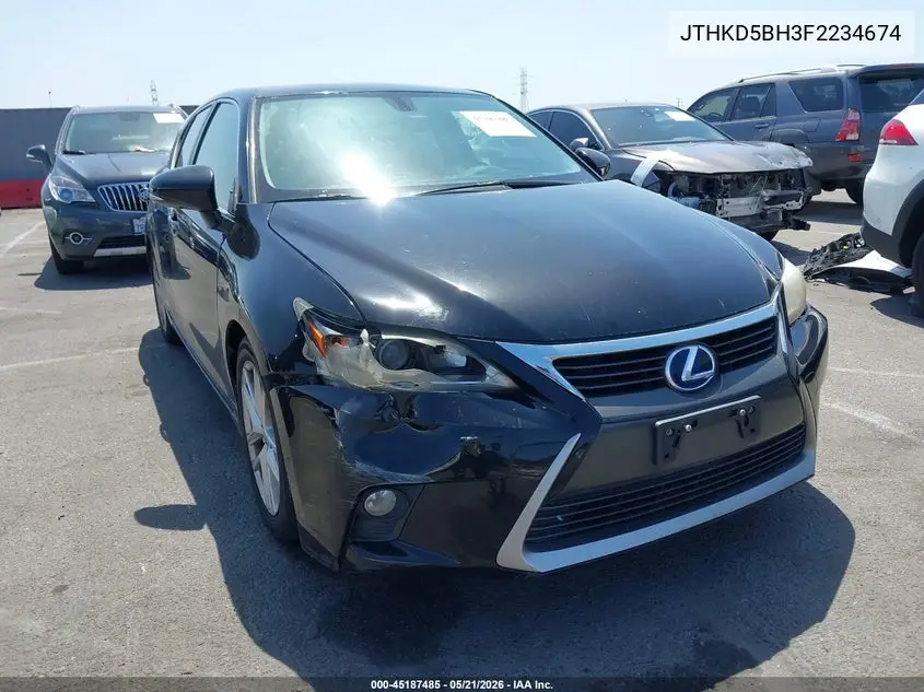 2015 Lexus Ct 200H VIN: JTHKD5BH3F2234674 Lot: 45187485