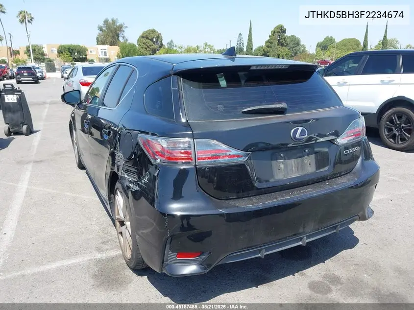 2015 Lexus Ct 200H VIN: JTHKD5BH3F2234674 Lot: 45187485