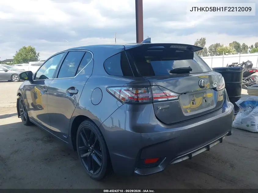 2015 Lexus Ct 200H VIN: JTHKD5BH1F2212009 Lot: 45242710
