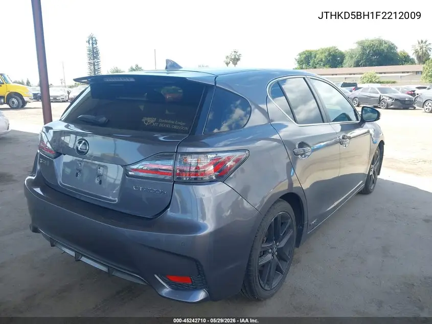 2015 Lexus Ct 200H VIN: JTHKD5BH1F2212009 Lot: 45242710