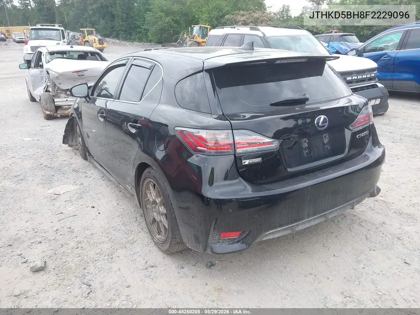2015 Lexus Ct 200H VIN: JTHKD5BH8F2229096 Lot: 45250205
