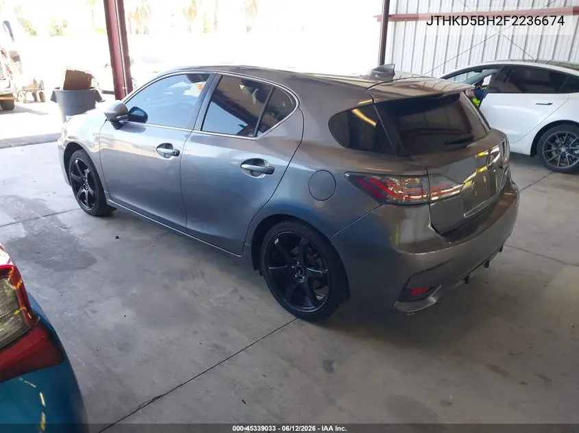 2015 Lexus Ct 200H VIN: JTHKD5BH2F2236674 Lot: 45339033