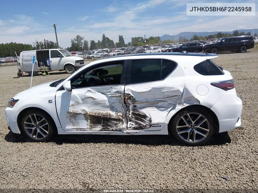 2015 Lexus Ct 200H VIN: JTHKD5BH6F2245958 Lot: 45463039
