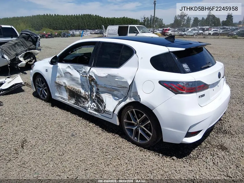 2015 Lexus Ct 200H VIN: JTHKD5BH6F2245958 Lot: 45463039