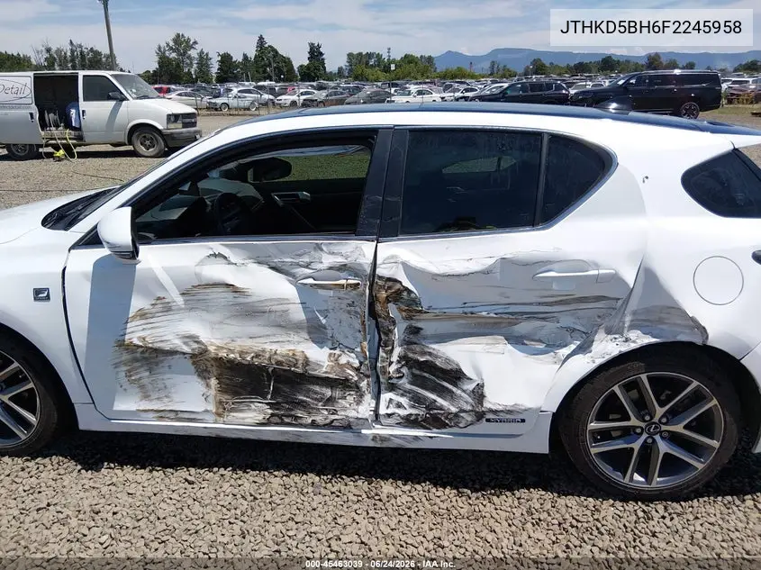 2015 Lexus Ct 200H VIN: JTHKD5BH6F2245958 Lot: 45463039