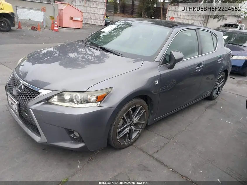 2015 Lexus Ct 200H VIN: JTHKD5BH5F2224552 Lot: 45497967