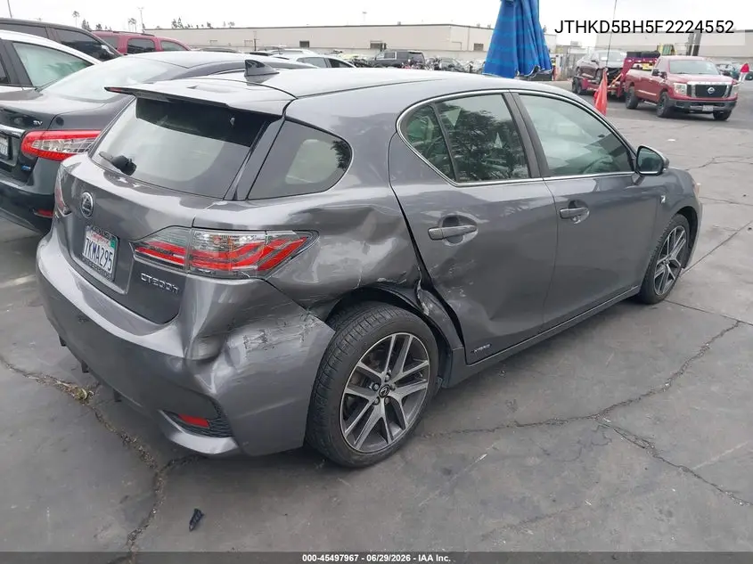 2015 Lexus Ct 200H VIN: JTHKD5BH5F2224552 Lot: 45497967