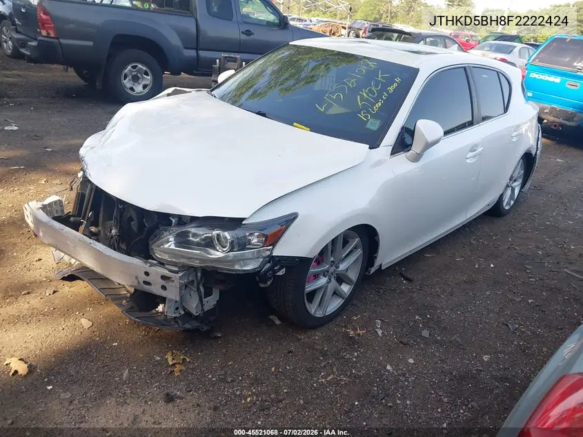 2015 Lexus Ct 200H VIN: JTHKD5BH8F2222424 Lot: 45521068