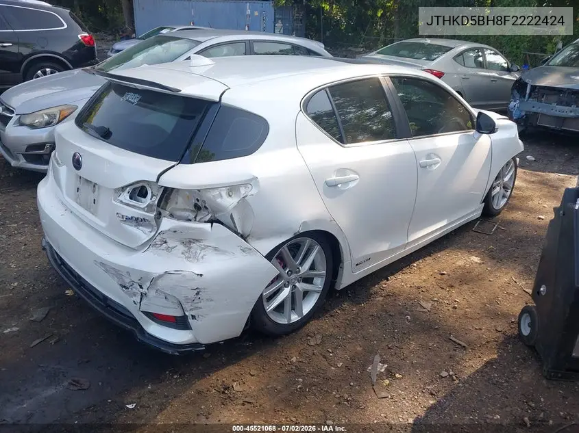 2015 Lexus Ct 200H VIN: JTHKD5BH8F2222424 Lot: 45521068