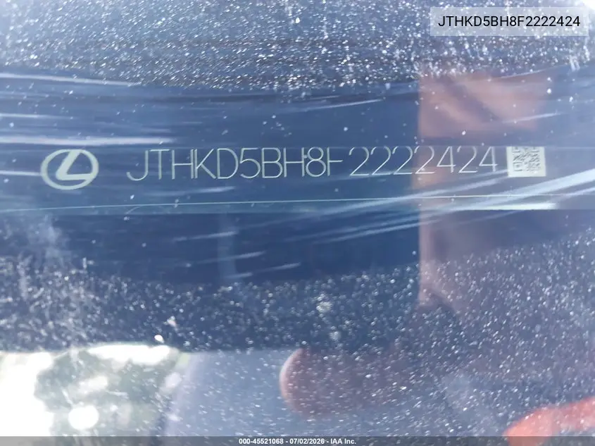 2015 Lexus Ct 200H VIN: JTHKD5BH8F2222424 Lot: 45521068