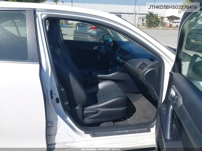 2016 Lexus Ct 200H VIN: JTHKD5BH5G2270416 Lot: 45495092