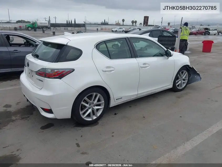 2016 Lexus Ct 200H VIN: JTHKD5BH3G2270785 Lot: 45509877