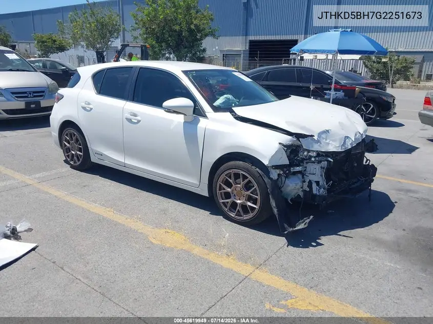 2016 Lexus Ct 200H VIN: JTHKD5BH7G2251673 Lot: 45619949