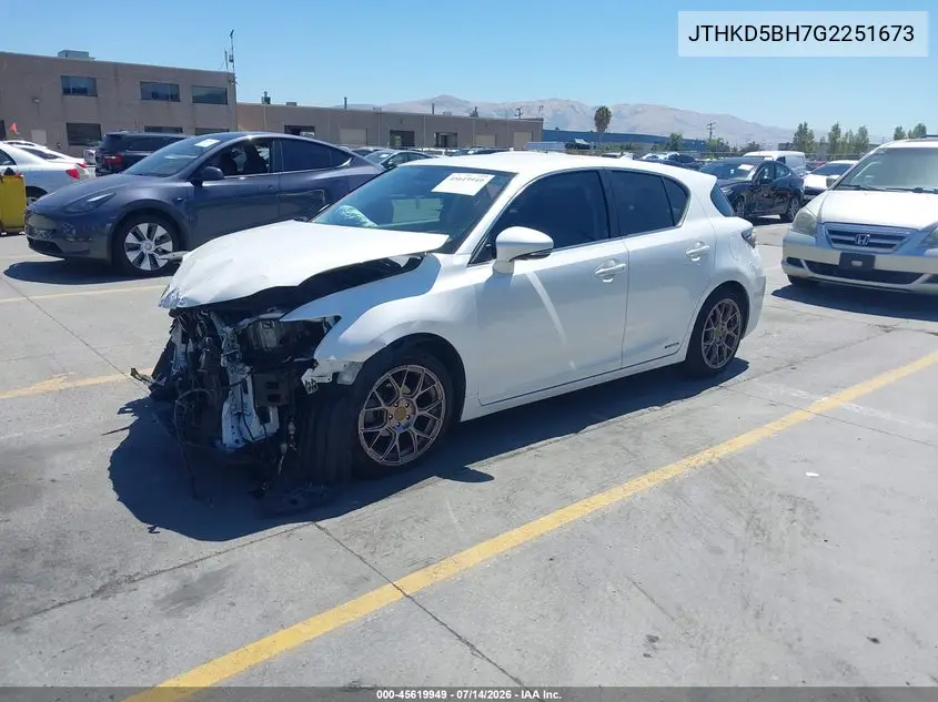 2016 Lexus Ct 200H VIN: JTHKD5BH7G2251673 Lot: 45619949