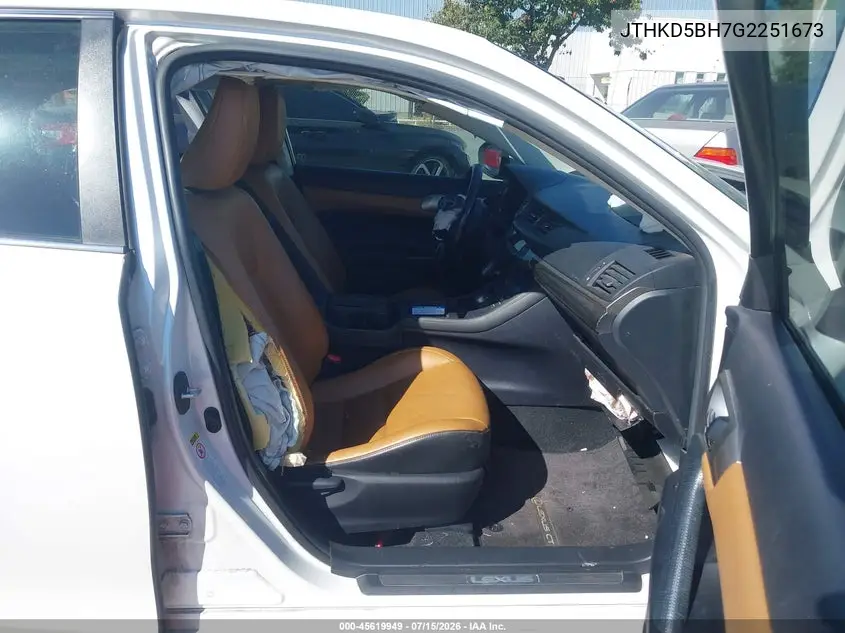 2016 Lexus Ct 200H VIN: JTHKD5BH7G2251673 Lot: 45619949