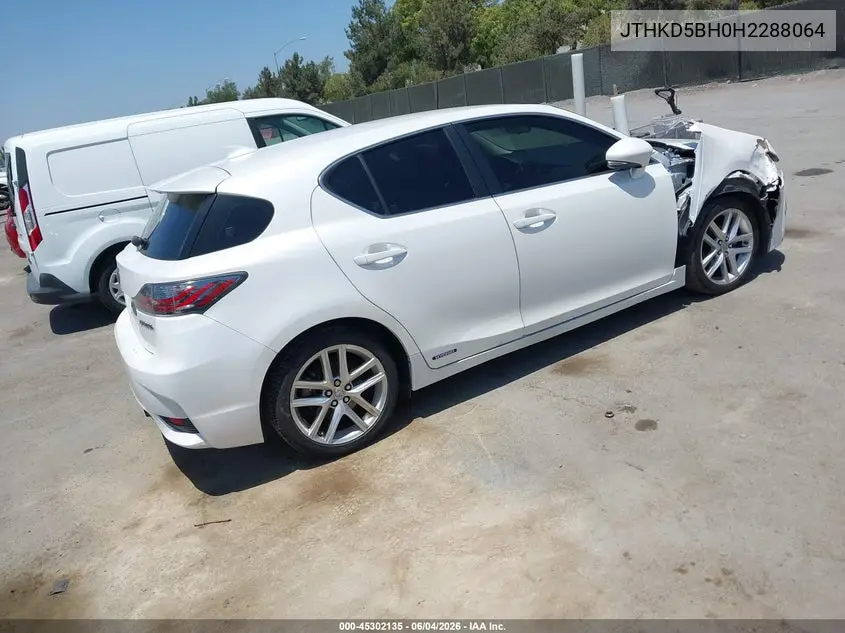 2017 Lexus Ct 200H VIN: JTHKD5BH0H2288064 Lot: 45302135