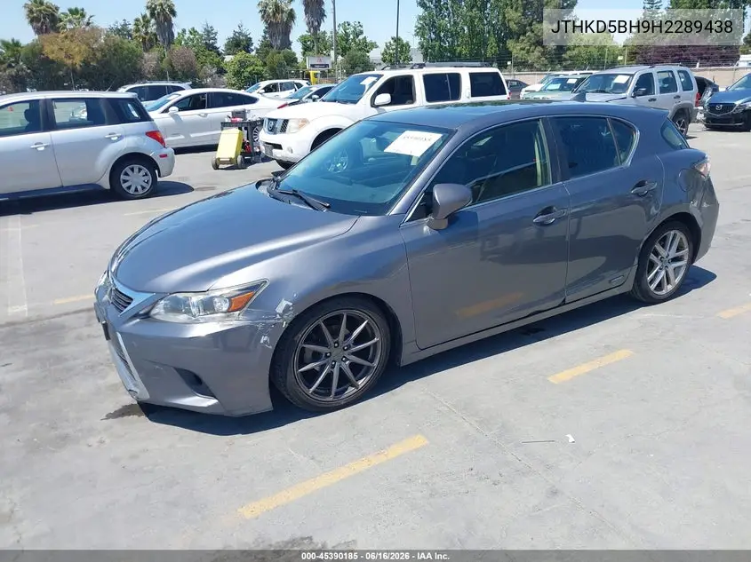2017 Lexus Ct 200H VIN: JTHKD5BH9H2289438 Lot: 45390185