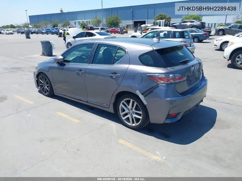 2017 Lexus Ct 200H VIN: JTHKD5BH9H2289438 Lot: 45390185