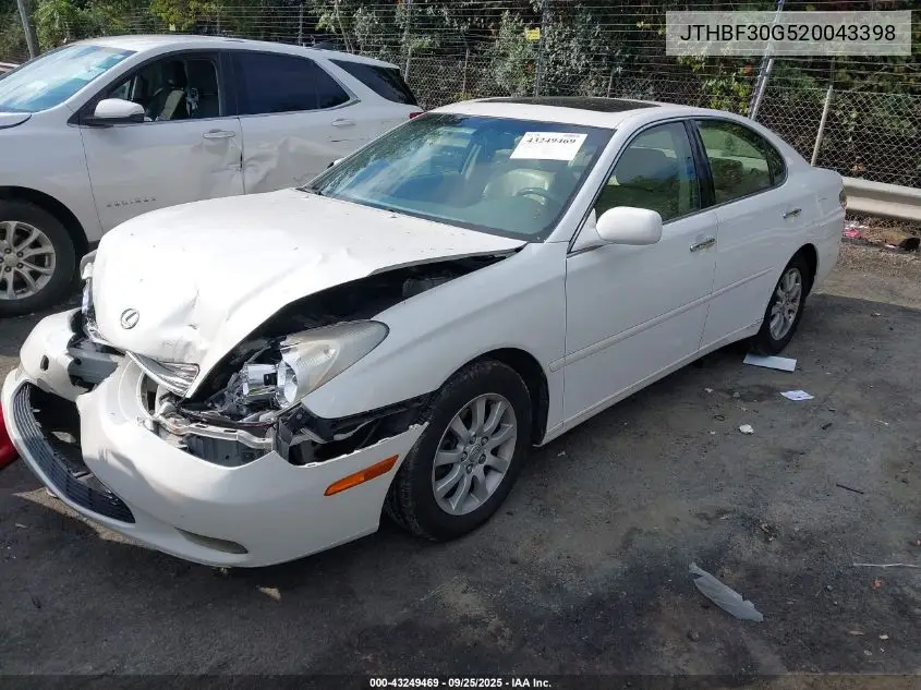 JTHBF30G520043398 2002 Lexus Es 300
