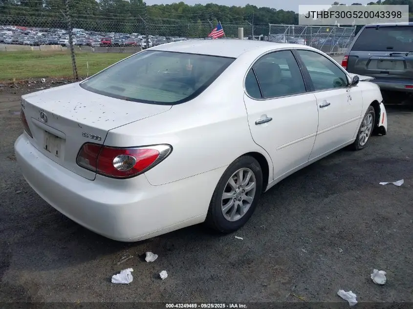 JTHBF30G520043398 2002 Lexus Es 300