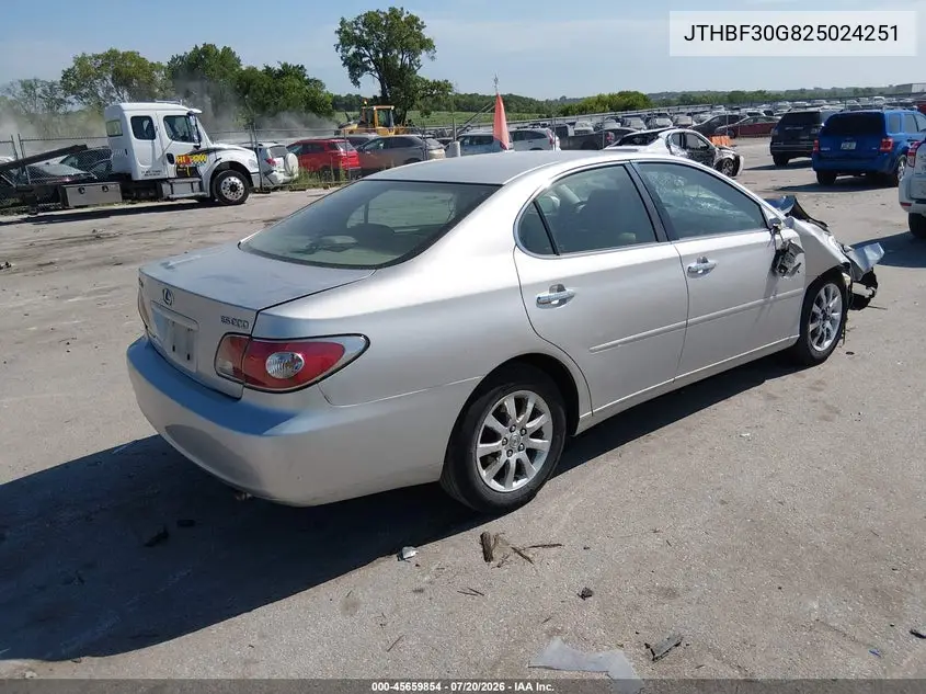 2002 Lexus Es 300 VIN: JTHBF30G825024251 Lot: 45659854